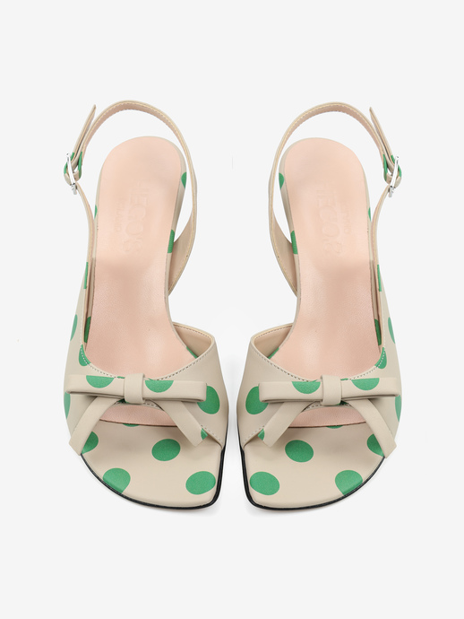 SANDAŁY HEGO'S Milano 2614 NAPPA POIS ICE/VERDE