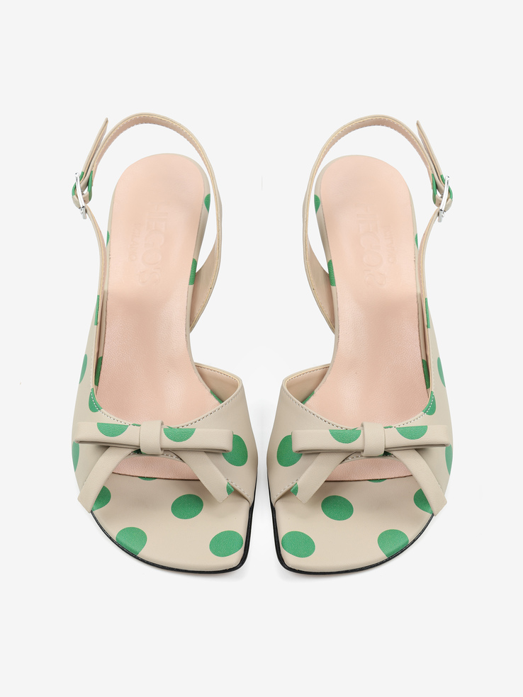 SANDAŁY HEGO'S Milano 2614 NAPPA POIS ICE/VERDE