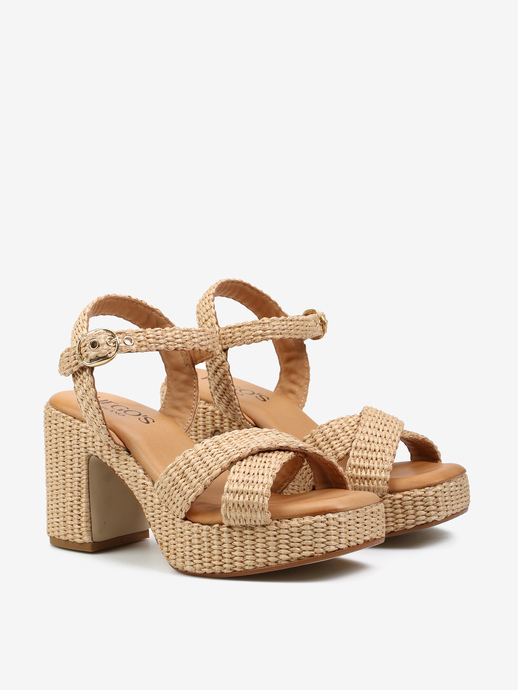 SANDAŁY HEGO'S Milano 4758 RAFIA NATURALE