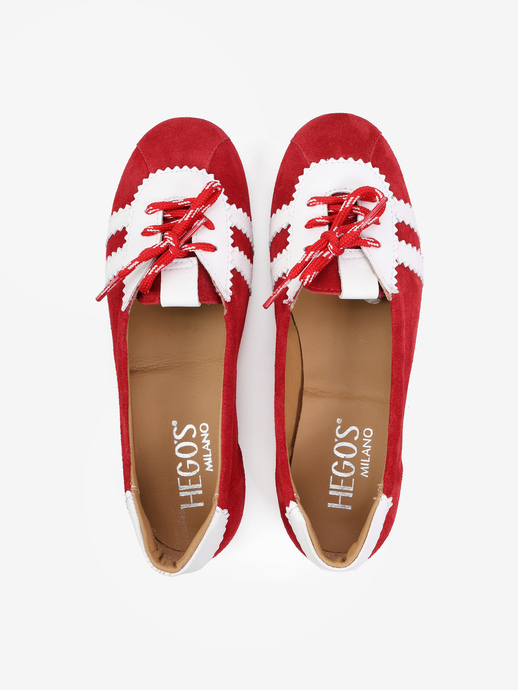 BALERINY HEGO'S Milano 94 CAMOSCIO LUNA ROSSA
