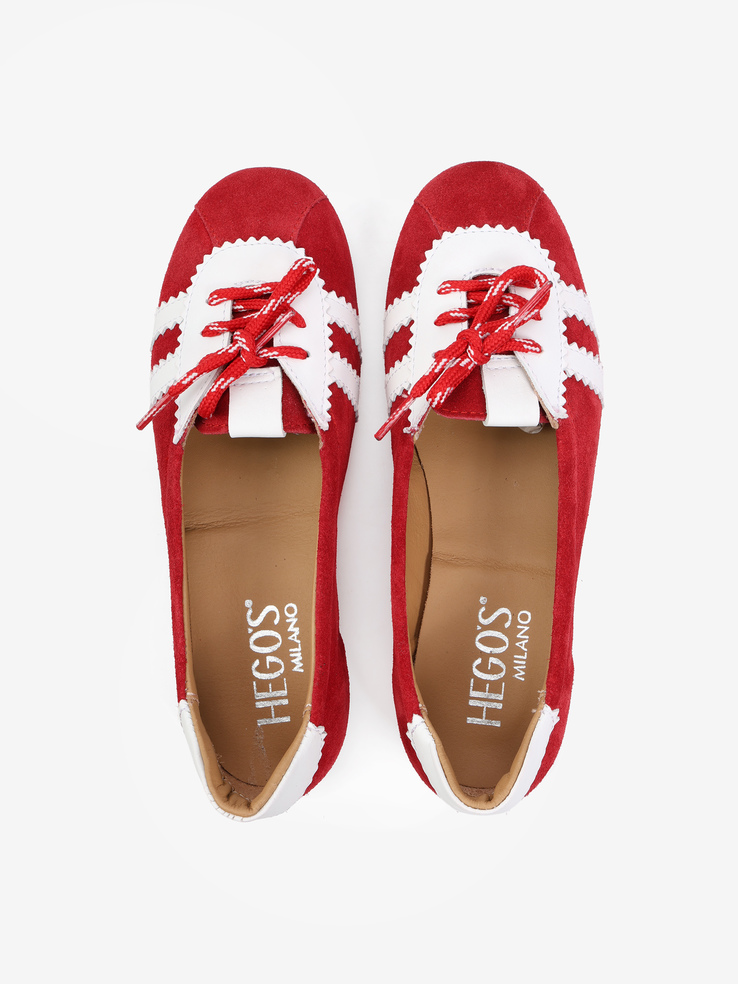 BALERINY HEGO'S Milano 94 CAMOSCIO LUNA ROSSA