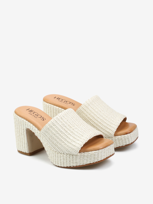 KLAPKI HEGO'S Milano 4697 RAFIA OFFWHITE