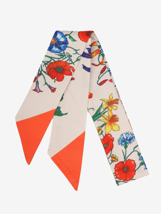 APASZKA DAMSKA HEGO'S Milano FOULARD TESSUTO FIORI ROSSO