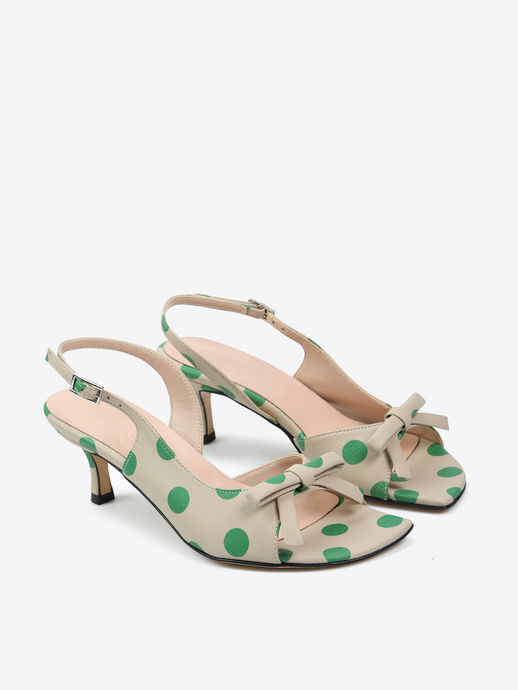 SANDAŁY HEGO'S Milano 2614 NAPPA POIS ICE/VERDE