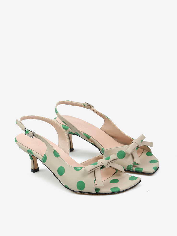 SANDAŁY HEGO'S Milano 2614 NAPPA POIS ICE/VERDE