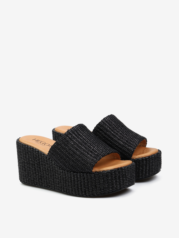 KLAPKI HEGO'S Milano 4284 RAFIA NERO