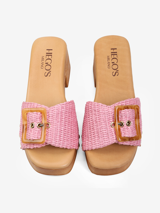 KLAPKI HEGO'S Milano 9507 RAFIA ROSA