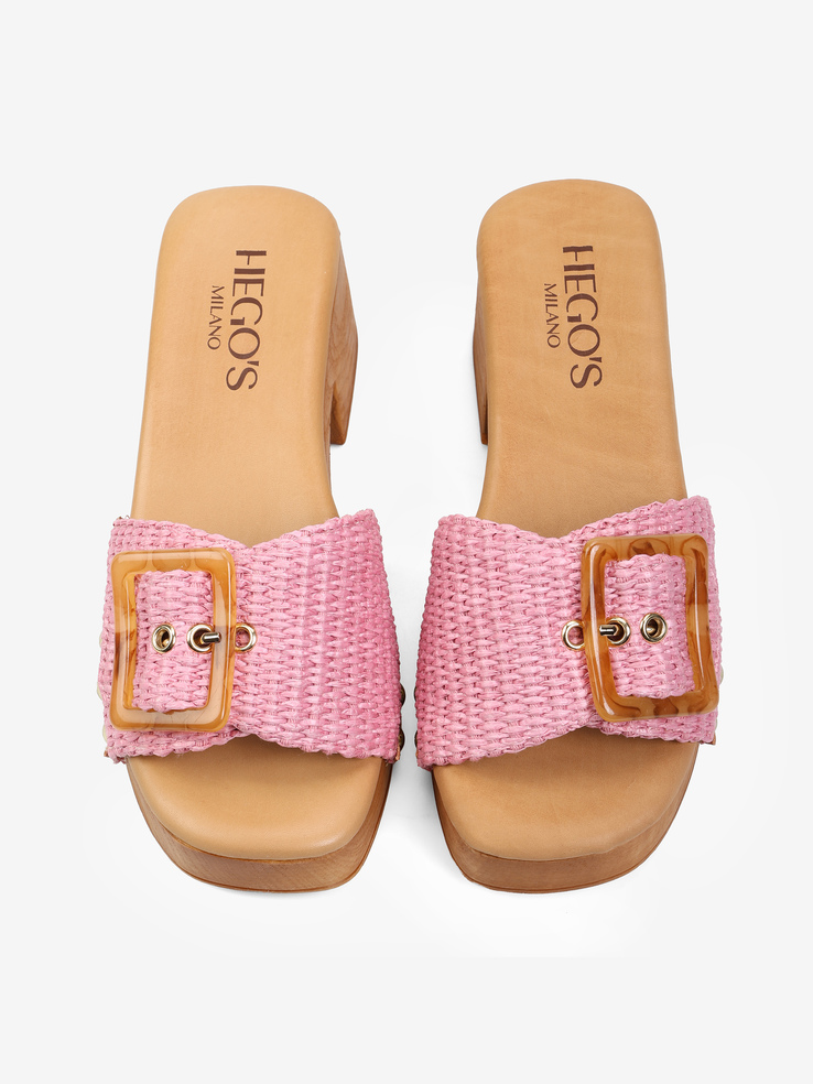 KLAPKI HEGO'S Milano 9507 RAFIA ROSA