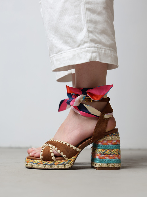 SANDAŁY HEGO'S Milano HAVANA-448 CAMOSCIO TAN