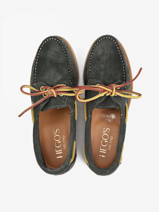 MOKASYNY HEGO'S Milano BARCA CAMOSCIO VERDE