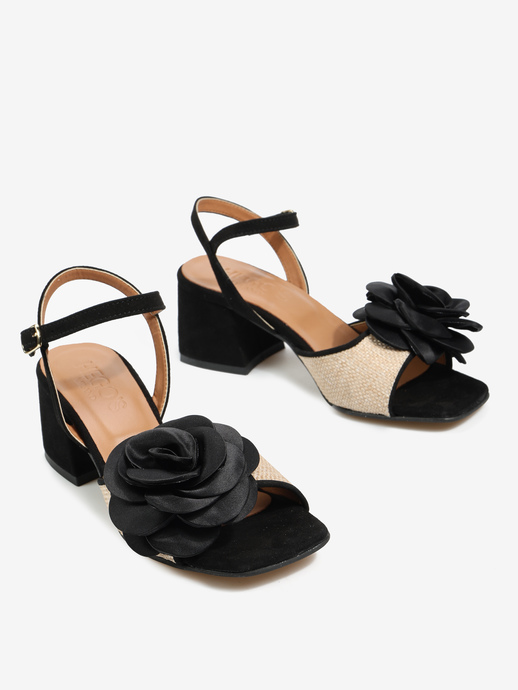 SANDAŁY HEGO'S Milano T50 CR34F RAFFIA NERO