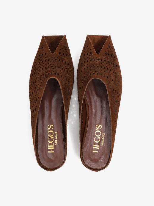 KLAPKI HEGO'S Milano S317 CAMOSCIO CHOCO
