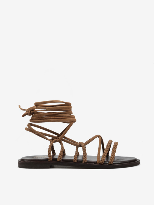 SANDAŁY HEGO'S Milano PAROS SUEDE KHAKI BROWN