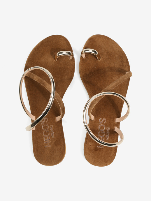 SANDAŁY HEGO'S Milano ELEAN SUEDE TAN