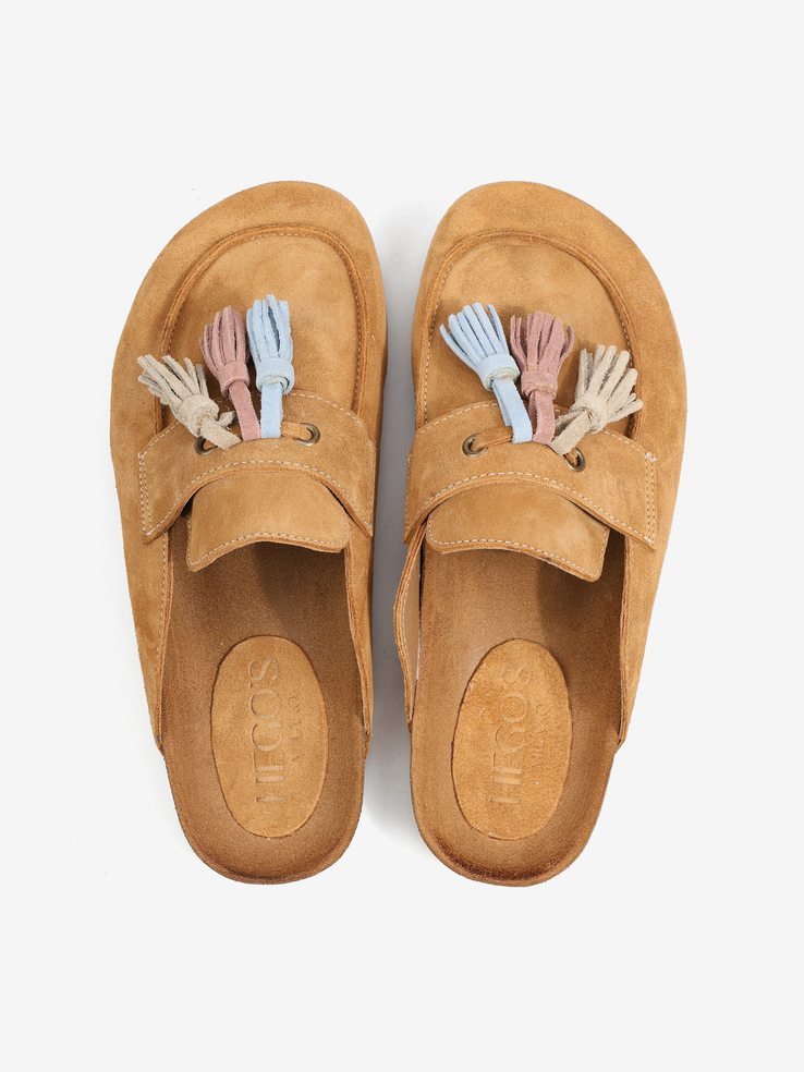 KLAPKI HEGO'S Milano CF05 VELOUR CUOIO