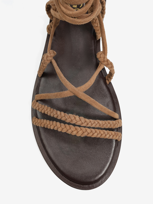 SANDAŁY HEGO'S Milano PAROS SUEDE KHAKI BROWN