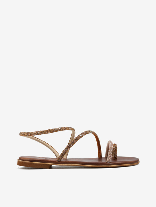 SANDAŁY HEGO'S Milano ELISA STRASS TAN