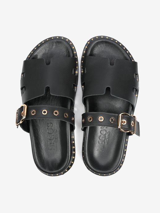 KLAPKI HEGO'S Milano D27176 PELLE BLACK