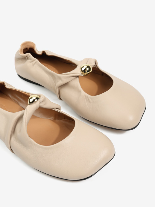 BALERINY HEGO'S Milano LW07 NAPPA BEIGE