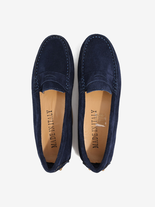 MOKASYNY HEGO'S Milano 102 CAMOSCIO BLU