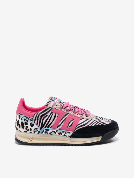 SNEAKERSY BACK70 JOGGER L63 ZEBRA MIX BLACK/FUXIA