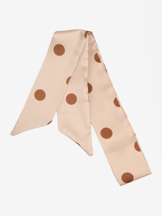 APASZKA DAMSKA  FOULARD TESSUTO POIS CAMEL/MARRONE