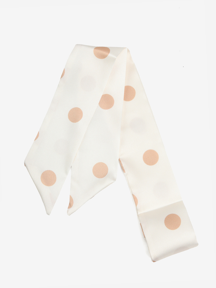 APASZKA DAMSKA  FOULARD TESSUTO POIS CREMA/BEIGE