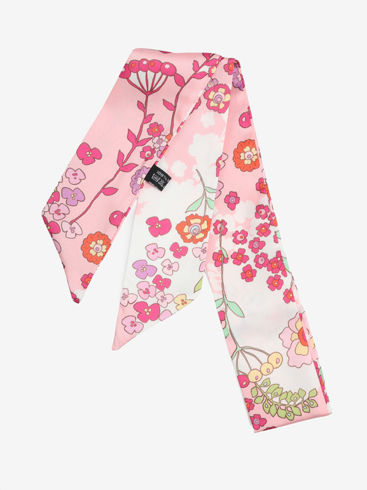 APASZKA DAMSKA  FOULARD TESSUTO MILLEFIORI ROSA