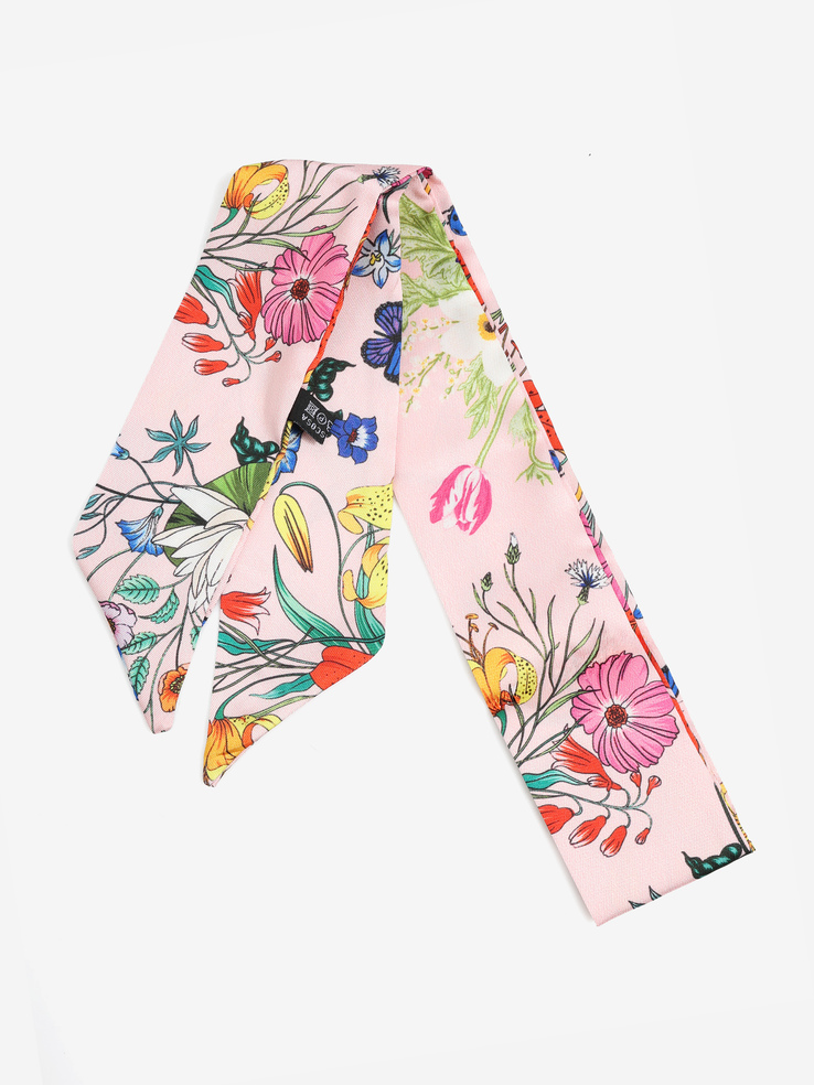 APASZKA DAMSKA  FOULARD TESSUTO FARFALLA ROSA
