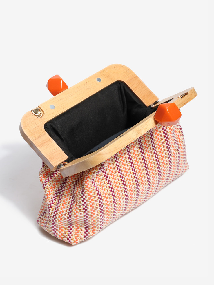 TOREBKA DAMSKA HEGO'S Milano 002 TESSUTO ARANCIO/PURPLE